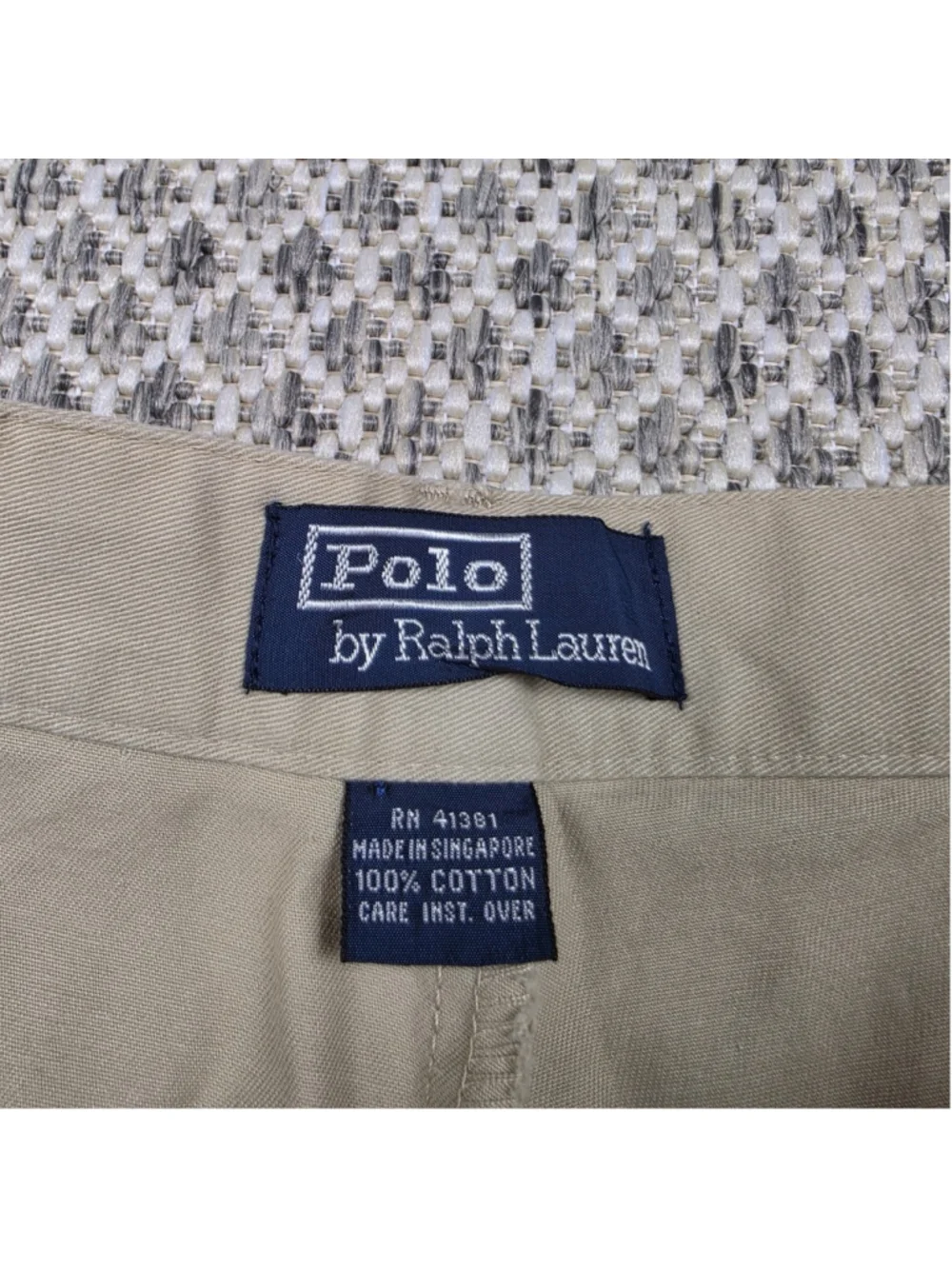 Vintage Polo Ralph Lauren Andrew Pant Khaki Pleated Cuffed Chino Mens 36x30